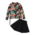 thumbnail image 1 of Cathalem Girls Two Piece Tankini Swimsuits Tankini Bathing Suits Rashguard Set,Black 110, 1 of 3