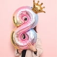 thumbnail image 2 of kiplyki Crown Balloons Number Number Foil Ballon Happy Birthday Party Decoration 32, 2 of 2