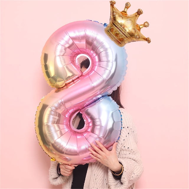 Agiferg Crown Number Foil Balloons Number Ballon Happy Birthday Party Decoration 32 Inch
