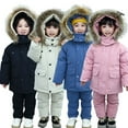 thumbnail image 2 of QUDDERR Baby Kids Girls Boys Hooded down Jacket + Ski Bib Pants Snowsuit Set Toddler Winter Warm Outfit Size 2-6T, 2 of 9