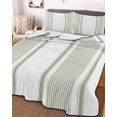 thumbnail image 3 of Quilts Twin XL Size, Sage Green Striped Soft Comforter Bedding Set for Bed, Farmhouse Thin Vertical Stripes Modern Lightweight Quilted Bedspread with Pillow Cover(2 Pieces) for All Season, 68x98 Inch, 3 of 9