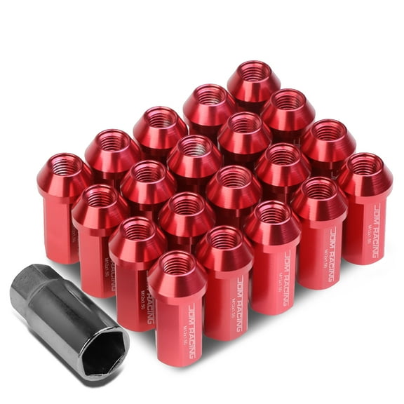 DNA Motoring LN-ZTL-9019-15-RD 20-Piece M12 x 1.5 Aluminum Alloy Wheel Lug Nuts   Deep Drive Extension (Red)
