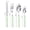 Green, variant on ATJIA Pearl Ceramic Handle Kitchen Stainless Steel Silverware Tableware Flatware Cutlery 4Pieces/Set Steak Knife Dessert Spoon