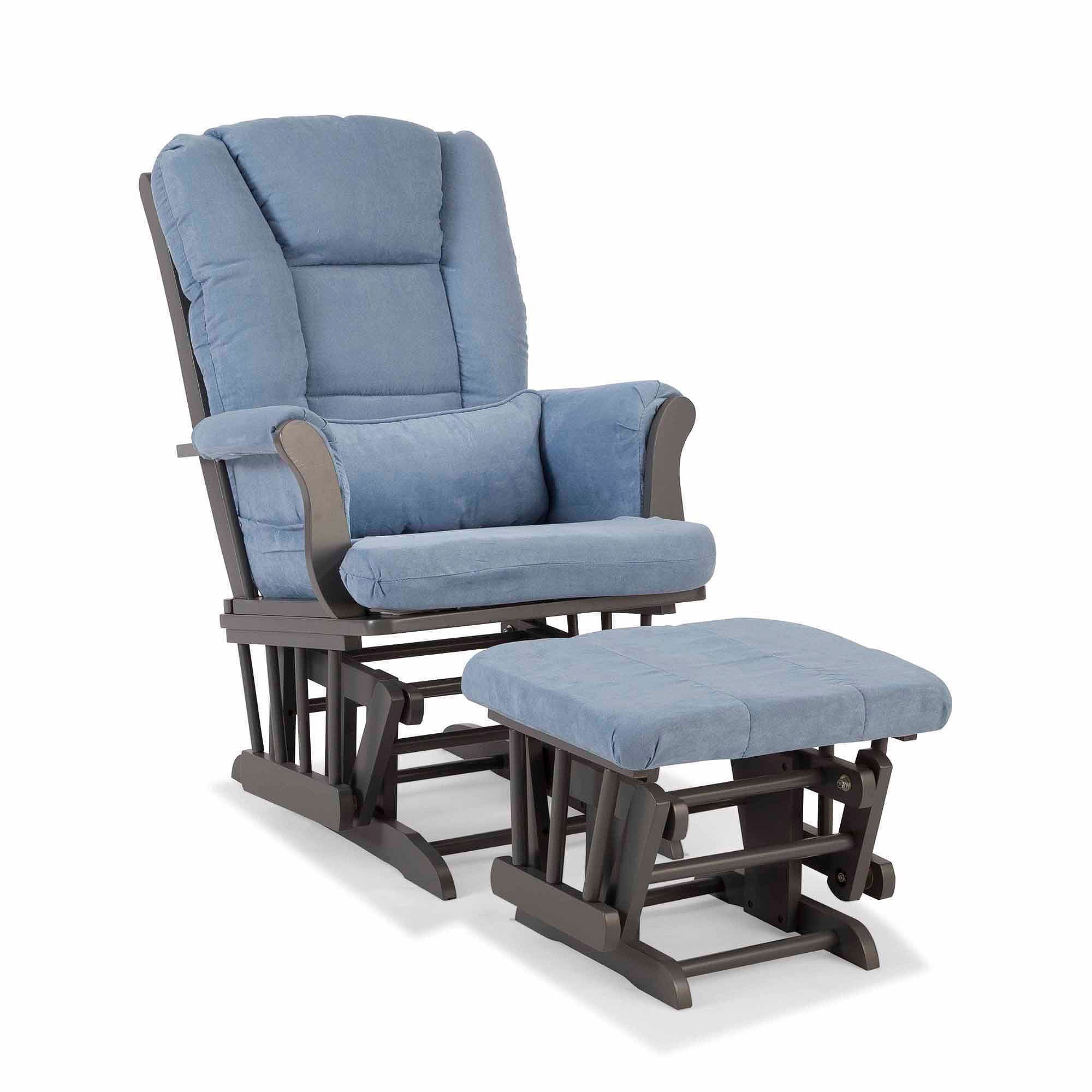 blue glider and ottoman