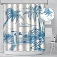 thumbnail image 2 of Surf Shower Curtain Retro Surfboard Tropical Palm Tree Theme Lounge Summer Beach Sceen Chair Polyester Fabric Bathroom Decor Set with 12 Hooks 72x72 Inches, 2 of 6