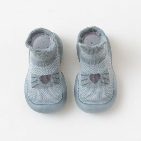 

Sock Shoes Non- Baby Grip Socks Walking Shoes Indoor Warm Knit Soft Sole Rubber Cotton Indoor Socks for Girls 6-12 Months
