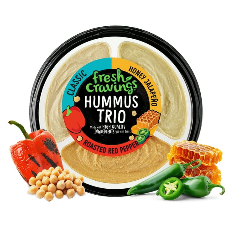 Fresh Cravings Plant-Based Chickpeas Hummus Trio Dip, 18 oz