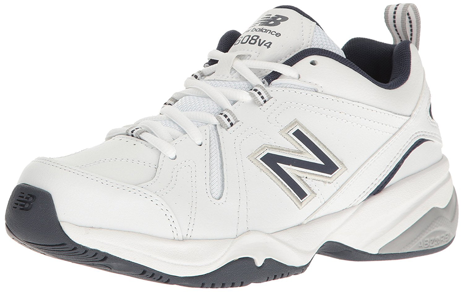 New Balance Men's MX608v4 Training Shoe, White/Navy, 9.5 2E US