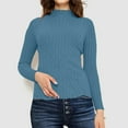 thumbnail image 2 of JJHGVB Thermal Turtleneck Long Sleeve Sweaters for Women Fitted Shirts for Women Womens Sweaters Winter Womens Basic Tank Tops Winter Sweaters for Women Sweater Women Blue XL, 2 of 6