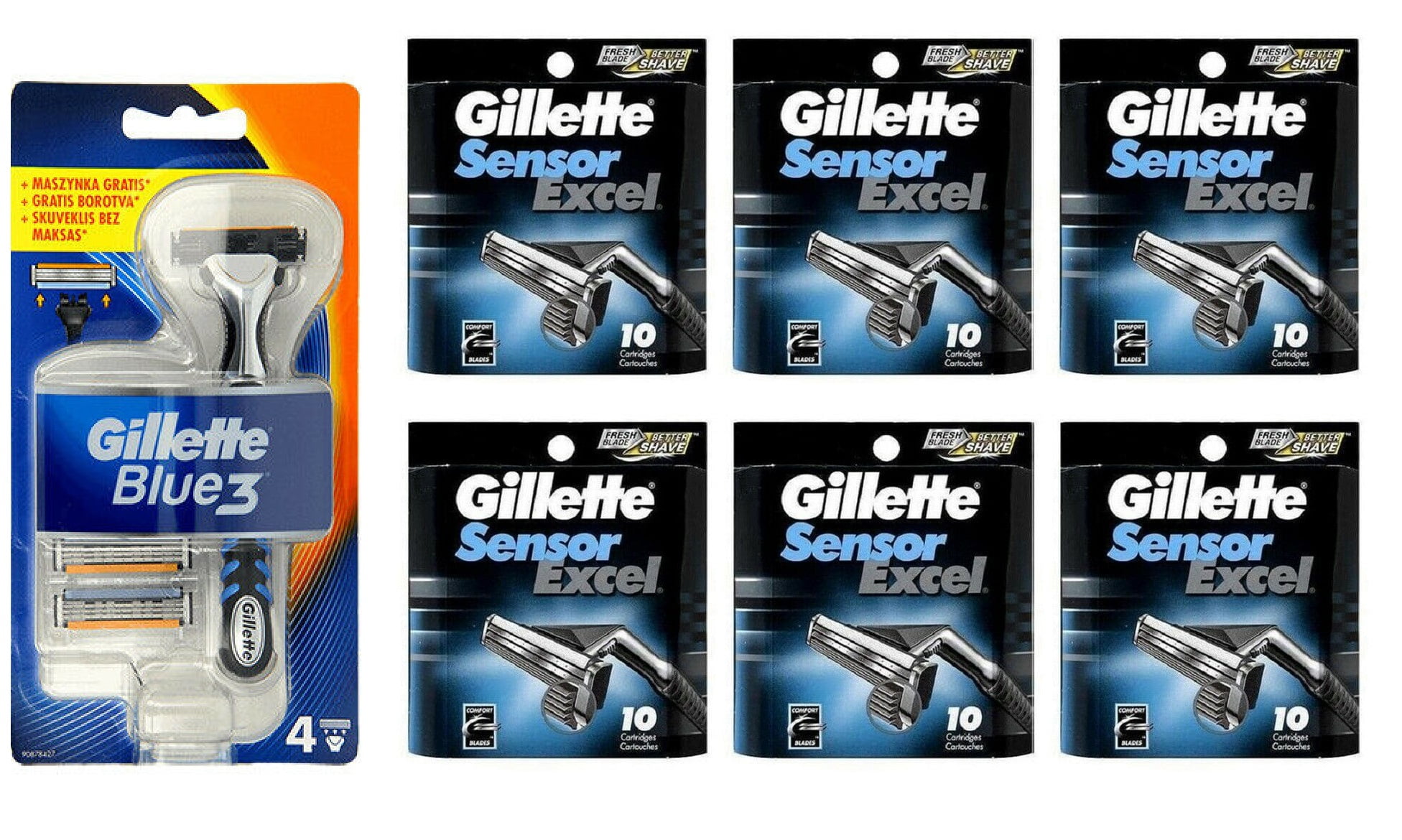 Gillette Blue 3 (Sensor, Sensor 3 and Sensor Excel Compatible) Razor