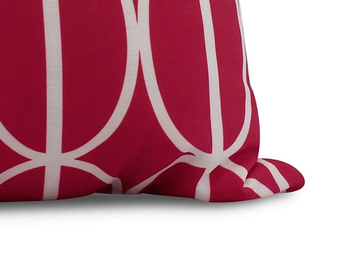 18 x 18 inch, Ovals Go 'Round Geometric Print Pillow, Pink/Fushcia