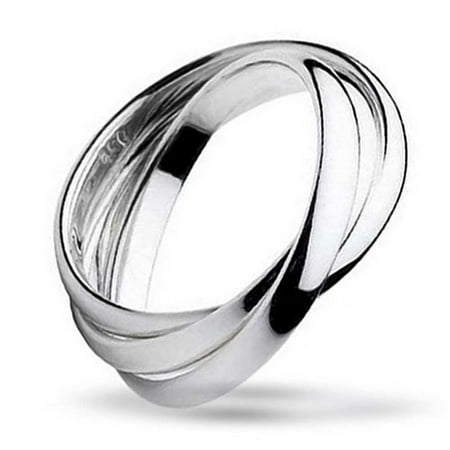 Russian Wedding Band Ring - Simple 925 Sterling Silver Dome Rolling Russian Couples Wedding Band Ring For Women For Men