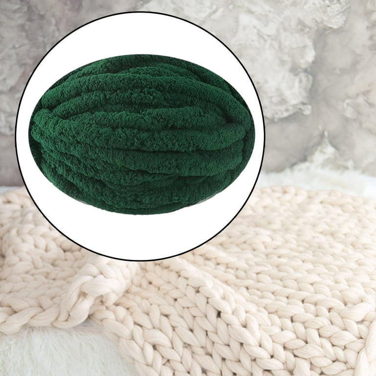 Thick Chunky Yarn Chunky Wool Yarn Bulky Yarn for Crocheting Arm Knitting Yarn Weight Yarn Knit Yarn for Knitted Blanket Mat Weaving Sweater Green