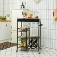 thumbnail image 3 of Gymax 4-Tier Kitchen Bar Cart Rolling Serving Trolley Wine Rack Removable Tray Basket, 3 of 10
