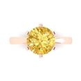 thumbnail image 2 of 3.0ct round cut yellow Zircon 14k rose gold Bridal Wedding Engagement Promise Anniversary Ring for Women size 9.75, 2 of 7