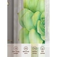 thumbnail image 6 of Green Succulent Sheer Curtains 45 Inches Long 2 Panels Green Leaves Ferns Plants Abstract Light Filtering Semi Sheer Window Curtains Drapes for Bedroom Living Room 52"x45", 6 of 7