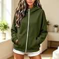 thumbnail image 2 of Fancifize Girls Cozy Fleece Hoodie Jacket Full Zip Long Sleeve Hooded Sweatshirt Teens Kids Fall Lightweight Tops with Pockets, 2 of 7