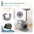 thumbnail image 5 of 42 Inch Cat Tower with Metal Frame - 3 Tier Cat Tree for Large Cats, Kitten Scratching Post, Condo & Dangling Balls, 5 of 9