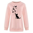 thumbnail image 5 of CALAFEBILA Cat Sweatshirts for Women Long Sleeve Crew Neck Graphic Tunic Pullover Tops, 5 of 5