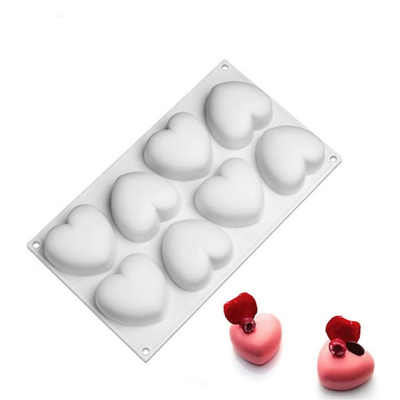 TIMIFIS Apron Kitchen Accessories Reusable Non-stick Easy Release 3D Love Heart Shaped Silicone Molds Tray