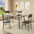 thumbnail image 6 of Lofka Kitchen Table and Chairs Set for 4, 5 Piece Dining Room Table Set with 4 PU Leather Chairs and Placements, Gray, 6 of 8