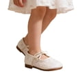 thumbnail image 4 of Gyujnb Girls' Cute Floral Lace Mary Janes Comfortable Soft Sole for Daily Wear & Summer, Closed Toe Flat Heel,4-5 Years, 4 of 4