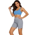 thumbnail image 5 of Dwellite Bermuda Long Shorts for Women Cotton linen Athletic Sweat Tummy Control Casual Lounge Summer Light Gray L, 5 of 5