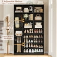 thumbnail image 4 of Hiphuta 74" Tall Shoe Storage Cabinet, 6 Tier Shoe Rack Organizer with Adjustable Shelves, Cube Storage Cabinet for Entryway Bedroom Living Room, Black, 4 of 6