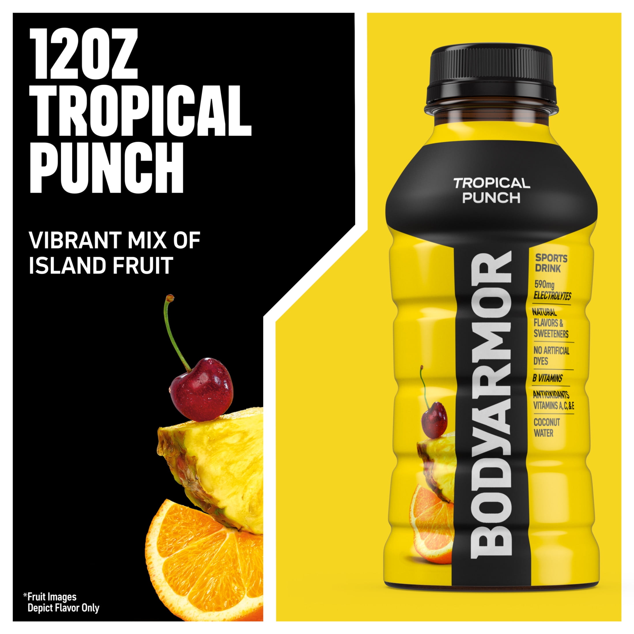 BODYARMOR Sports Drink Tropical Punch, 12 fl oz, 18 Pack