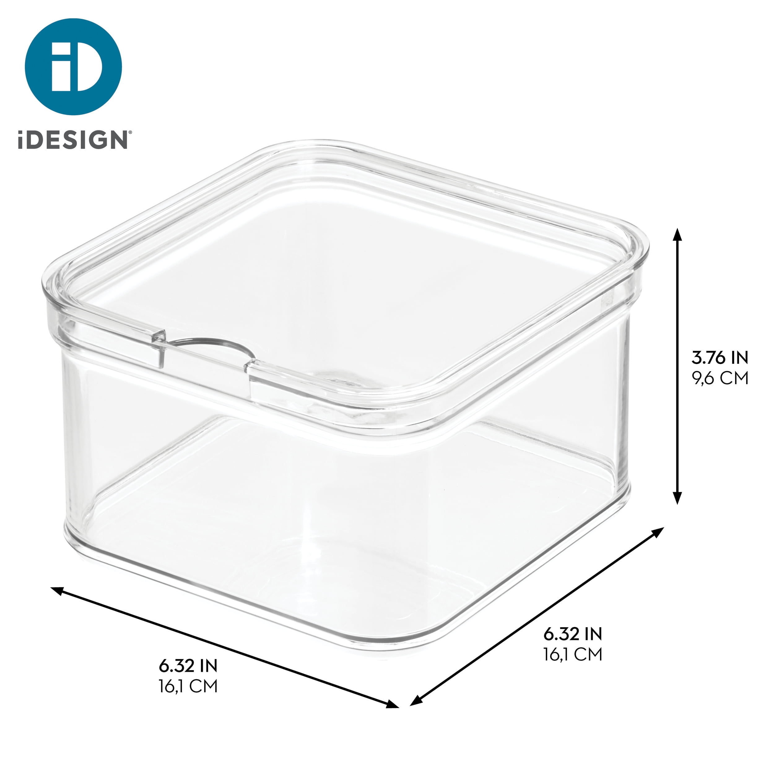 iDesign Stackable Fridge Organizer Bins with Lid for Fresh Produce - Ideal for Fruits, Vegetables, and Snacks