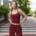 thumbnail image 4 of Women's Square Neck Sleeveless Tank Top with Stretch Fit - Small, Burgundy, 4 of 7