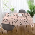 thumbnail image 6 of Ryvnso Heart and Line Rectangle Table Cloth Tablecover Dinning Tablecloth 54"x54", 6 of 8