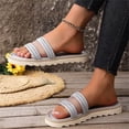 thumbnail image 5 of Flat Sandals for Women,Platform Sandals,Women's Sandals,Womens Dress Sandals,Cute Sandals for Women,Women's Double Strap Slide Sandals Footbed Sandals Slip-On Indoor Outdoor Womens Sandals,Silver,7.5, 5 of 5