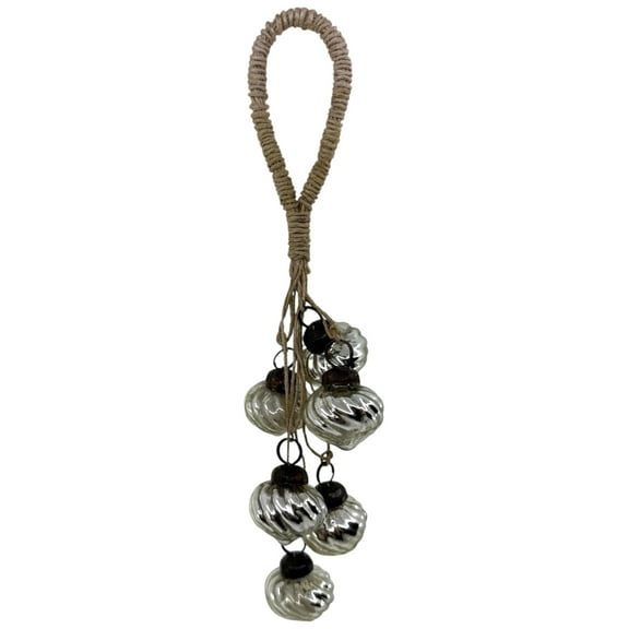Mercury Glass Ornaments, Cluster Mini Glass Ornaments Silver Swirl
