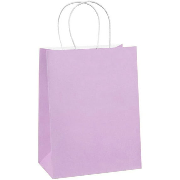 Gift Bags 8x4.25x10.5 inch Paper Bags, Shopping Bags, Medium Kraft Brown Paper Bags Bulk with Hanldles for Birthday Wedding Party Favors