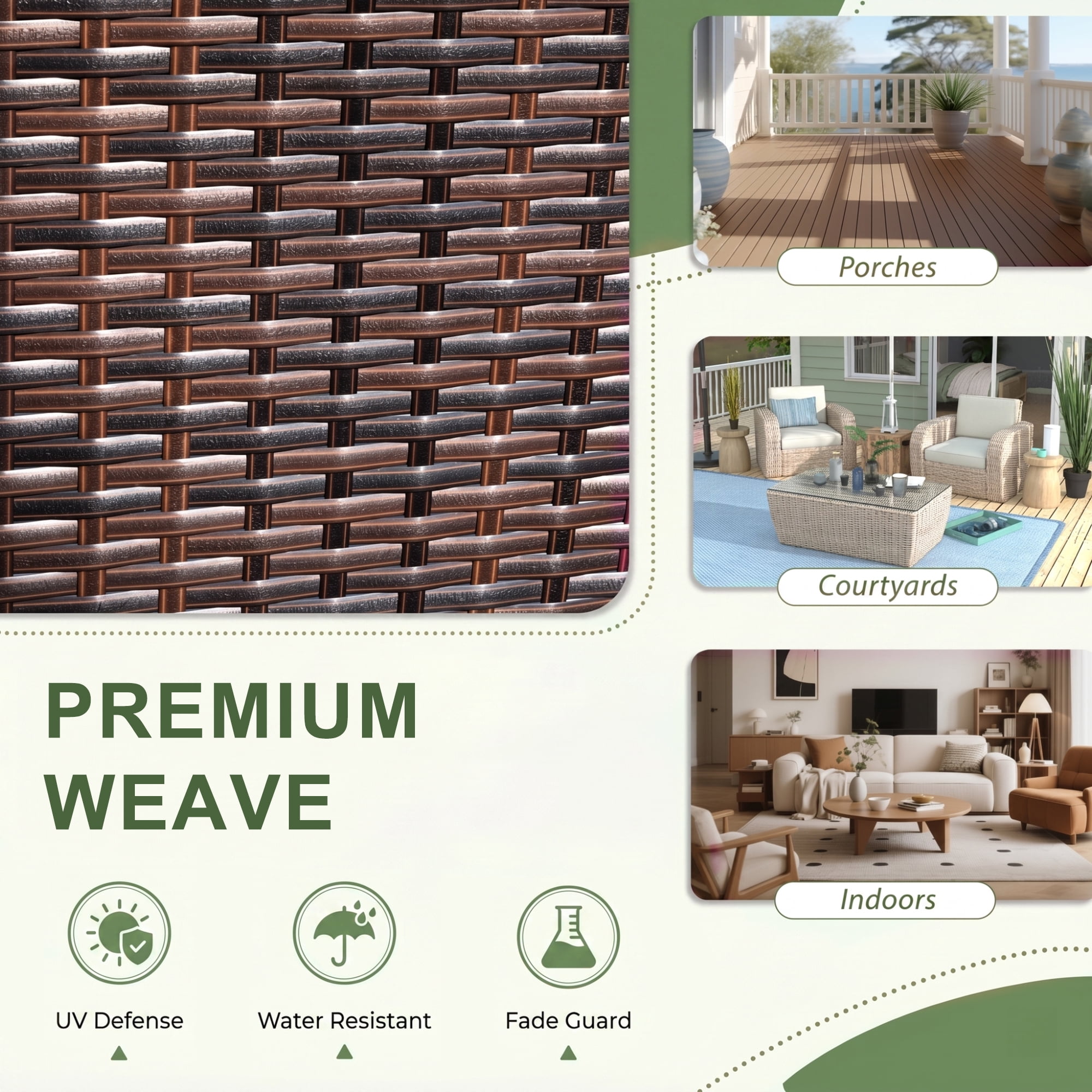 Lacoo 4 Pieces Patio Furniture Sets Rattan Chair Wicker Conversation Sofa Set Outdoor Tble and Chairs for Backyard Porch Garden Poolside Balcony, White