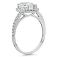 thumbnail image 3 of 2.38 ct Pear Cut White Sapphire with Simulated Diamond Halo Accents 14K White Gold Womens Engagement Ring, 3 of 5