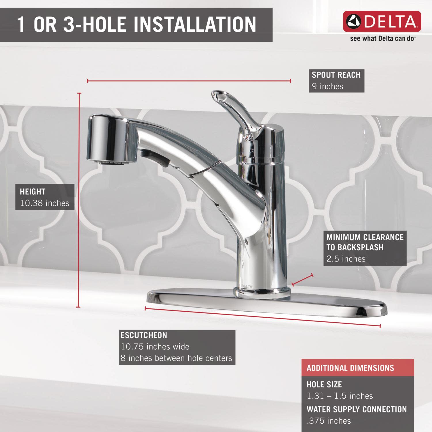 Delta Faucet Collins Single-Handle Kitchen Sink Faucet with Pull Out  Sprayer and Magnetic Docking Spray Head, Chrome 4140-DST 