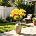 thumbnail image 6 of Realistic 5 Heads Silk Hibiscus Flowers for Home Decor - Maintenance-Free Artificial Bouquet for Living Room, Wedding Centerpiece, Flexible Stems, Perfect Gift Yellow, 6 of 7