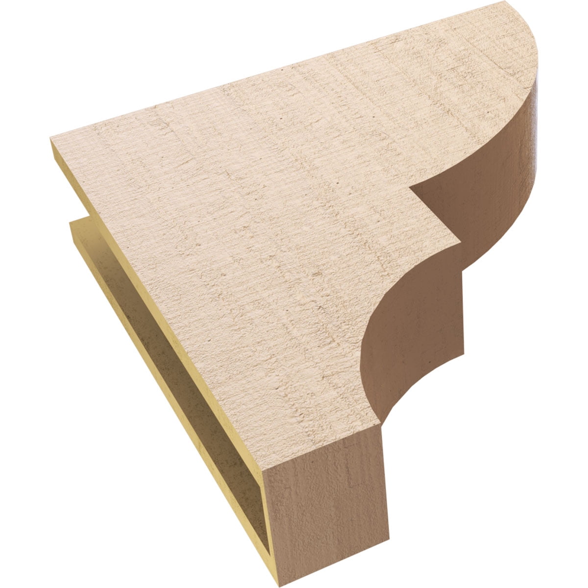 5"W x 20"D x 20"H Thin Ridgewood Rough Cedar Woodgrain TimberThane Corbel, Primed Tan