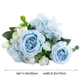 thumbnail image 3 of Artificial White Peony And Hydrangea Bouquet 11.8 Inch Lifelike Fake Flower Arrangement With Greenery For Wedding Table Centerpiece Home Office Decor, 3 of 7