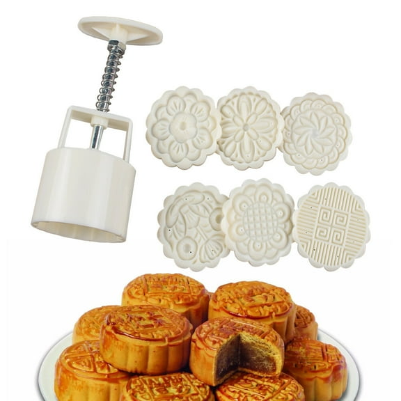 HEALEEP 7Pcs Moon Cake Mould ABS for Home Baking and Kitchen Use