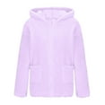 thumbnail image 6 of Posijego Boys Girls Fleece Jackets Soft Warm Long Sleeve Zipper Hooded Outerwear with Pockets Cute Ears, 6 of 8