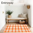 thumbnail image 3 of ODIKA 2'x3' Machine Washable Non-Slip Area Rug, Vibrant Plaid for Farmhouse Porch High Traffic Rug, Orange, 100406, 3 of 7