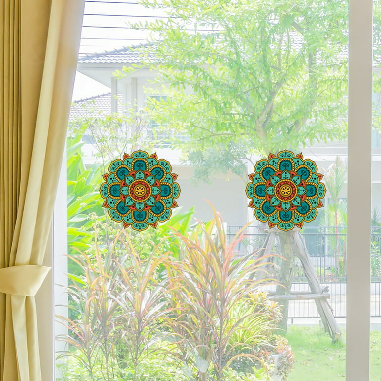 4Pcs Mandala Static Window Clings Decal Anti Collision Glass Stickers Non  Adhesive Vinyl Film Home Decorations 