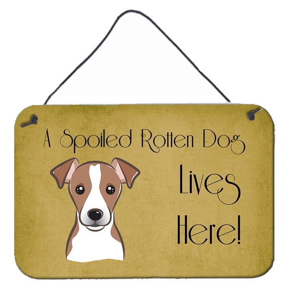 Carolines Treasures BB1508DS812 Jack Russell Terrier Spoiled Dog Lives Here Wall and Door Hanging Prints