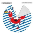 thumbnail image 2 of Lsque Red Funny Crab on Blue Stripe Print Christmas Tree Skirt, Tree Skirt with Ties or Velcro, Perfect for Holiday Decorations, Halloween, and New Year-30", 2 of 7