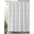 thumbnail image 2 of Fsddascl Black Striped Shower Curtain Set - Small 36" x 72" Washable Bathtub Curtain with 12 Hooks, Modern Abstract Art Geometric Waterproof Fabric Stall Shower Curtains for Bathroom/Bathtub Décor, 2 of 6
