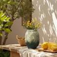 thumbnail image 5 of LuxenHome Old-World Brown with Green Bottom 10-Inch Tall Round Terracotta Vase, 5 of 10