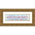 thumbnail image 1 of Phillips, Anita 18x8 Gold Ornate Wood Framed with Double Matting Museum Art Print Titled - Flamingo Parade, 1 of 4